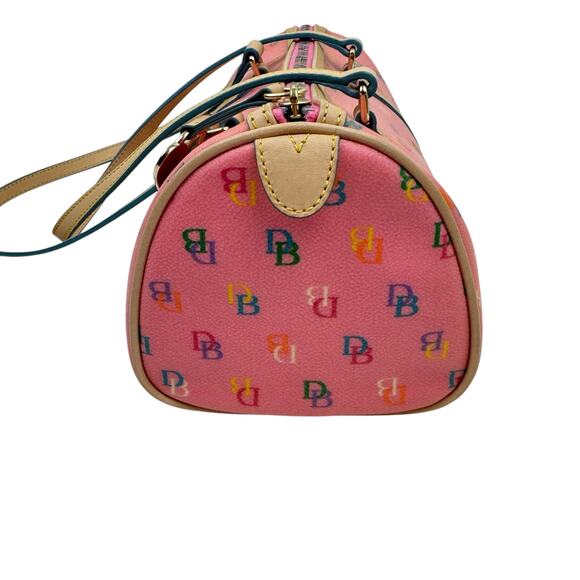 Dooney & Bourke Y2K Rainbow Barrel Bag Monogram Pink LIKE NEW - Picture 6 of 9